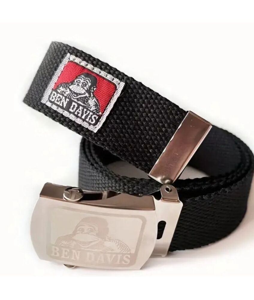 Ben Davis Unisex Adjustable Black Cotton Webbing Belt New